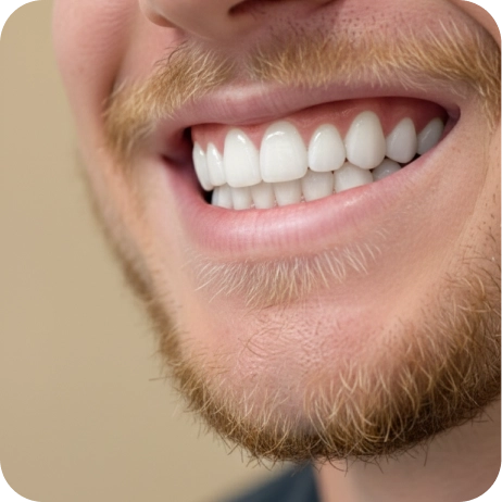 Natural smile in close-up view